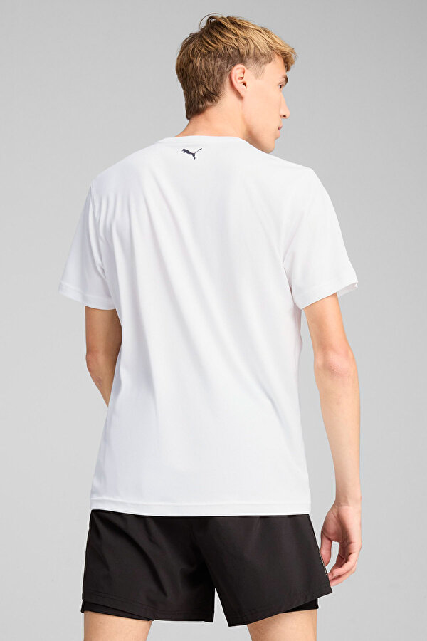 Puma GRAPHICS RUNNING ILLUSTRA Beyaz Erkek Kısa Kol T-Shirt