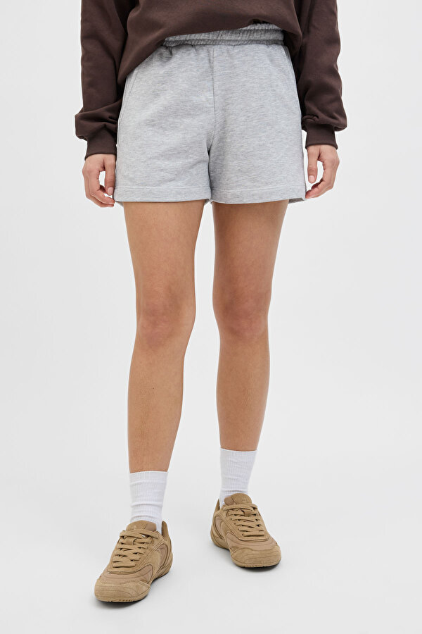 Jjxx JXALFA REG HW SHORTS SWT Gri Kadın Şort