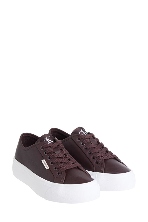 VULC FLATF LACE UP LTH CK Bordo Kadın Sneaker - Görsel 3
