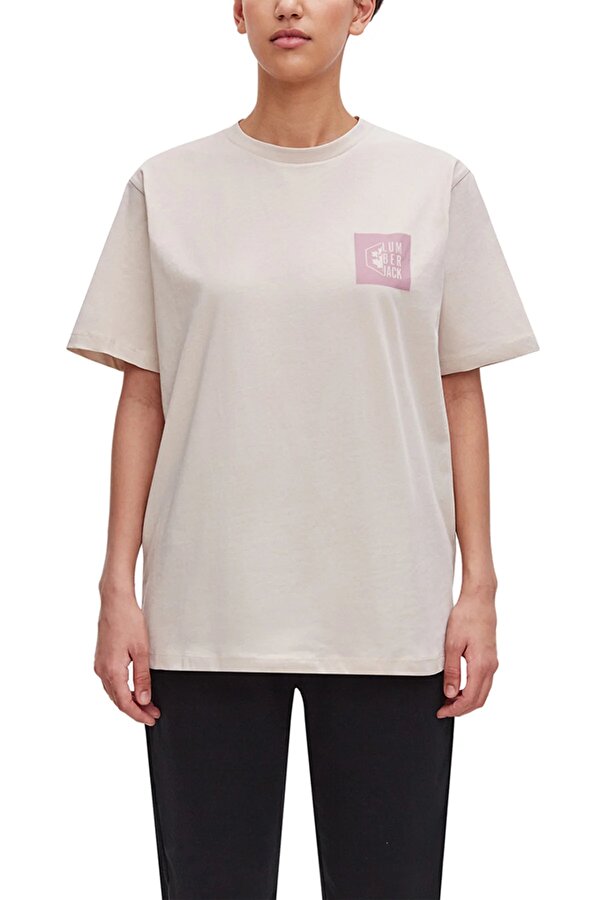 Lumberjack Tee Pd Box Logo Oversize Бежевый 004 Женщина Футболка
