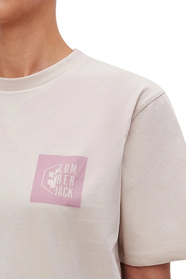 Lumberjack Tee Pd Box Logo Oversize Бежевый 004 Женщина Футболка