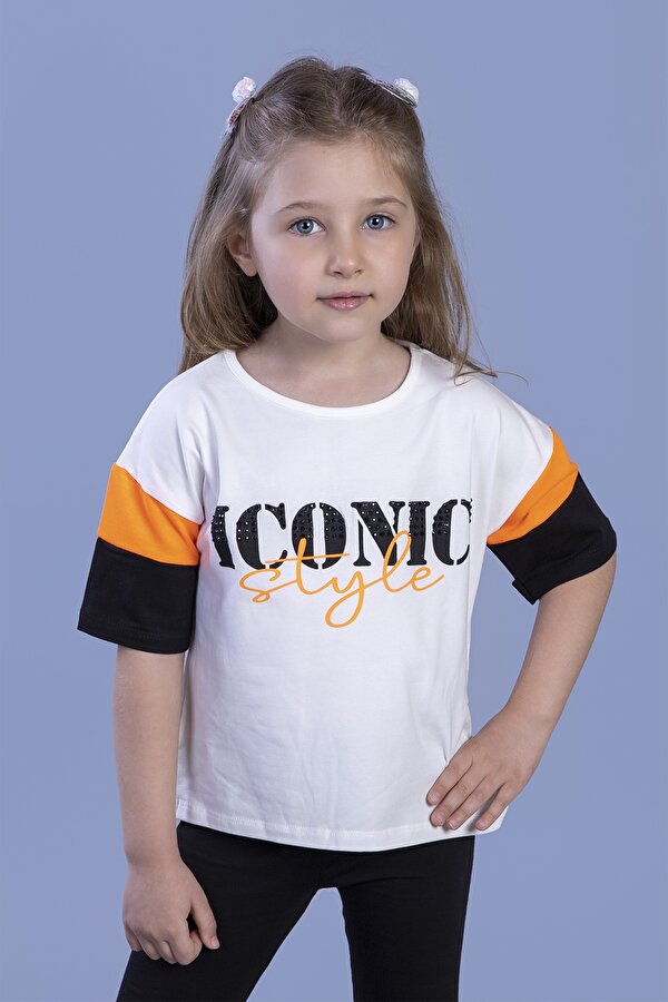 Toontoy Kids Toontoy Kız Çocuk Garni Detaylı Baskılı Tişört