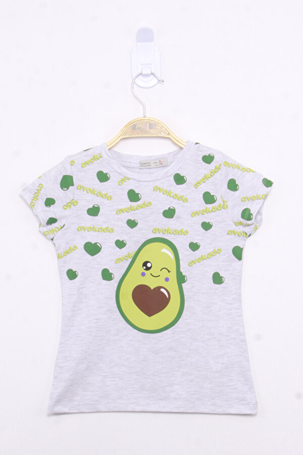 Toontoy Kids Toontoy Kız Çocuk Avokado Baskılı Tişört