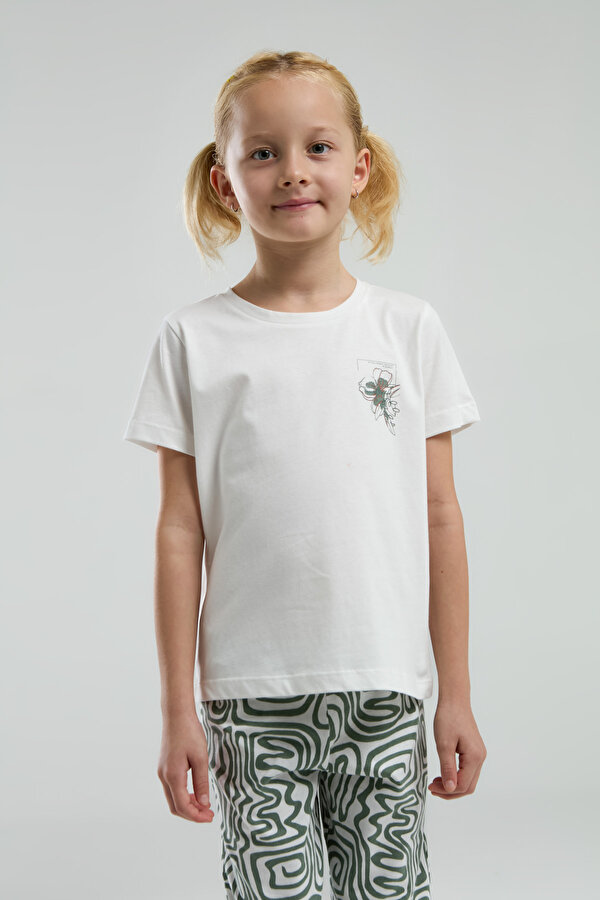 Toontoy Kids Toontoy Kız Çocuk Göğsü Baskılı Pijama Takım