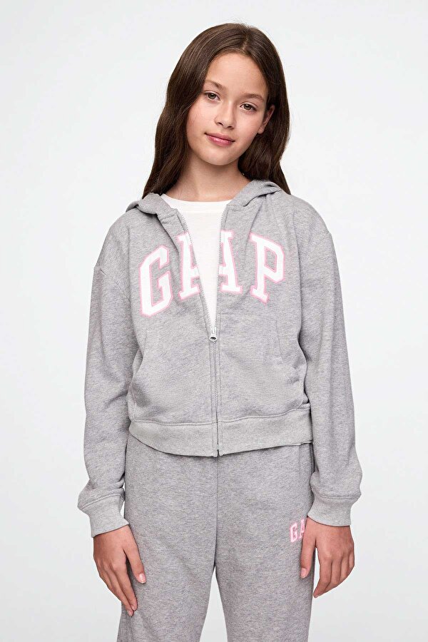 GAP V-FRCH FT LOGO FZ NEW Gri Kız Çocuk Eşofman Üstü