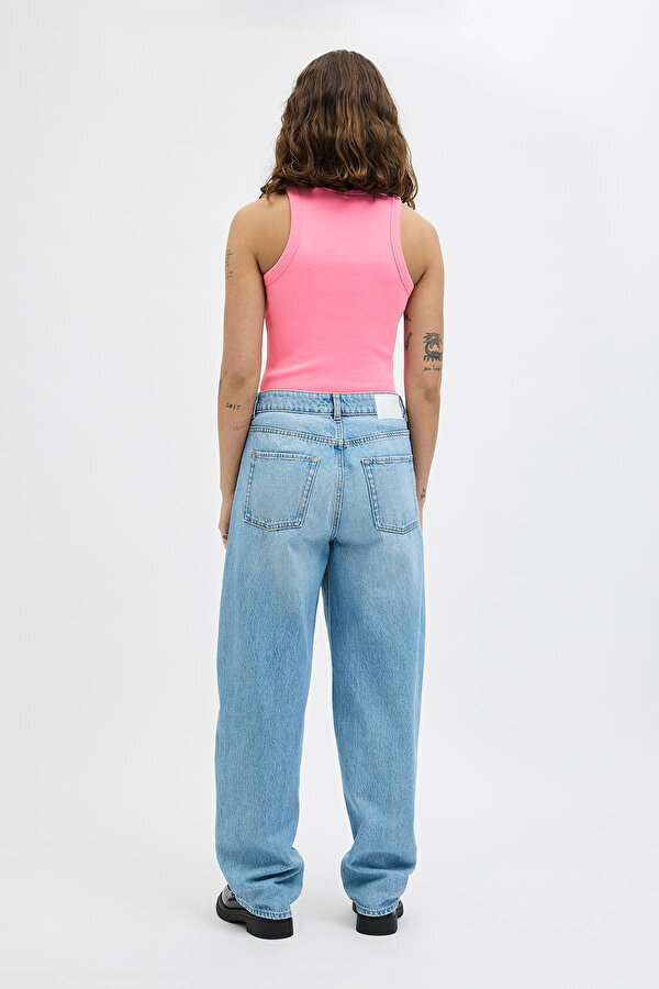 Jjxx JXFOREST STR SL RIB EMB T Pembe Kadın Kısa Kol T-Shirt