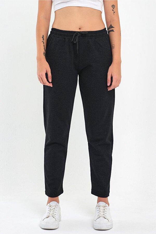 mmetalic 3'lü Kadın Lacivert Klasik Cepli Eşofman Altı