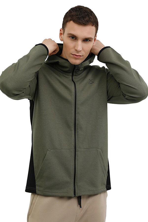 Kinetix M-Alfie Full Zip Hoodie 2 Хаки Мужчина Толстовка На Молнии
