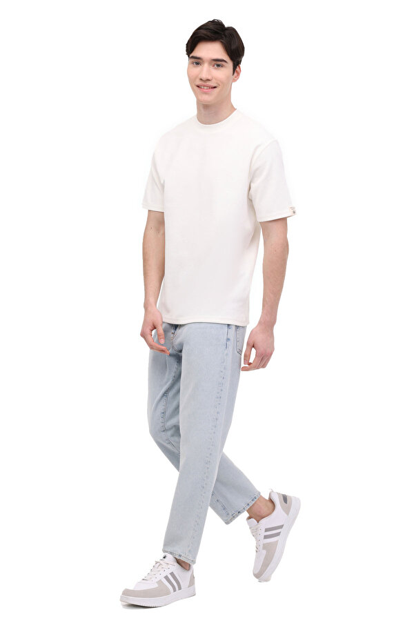 Lumberjack M-BSC C NECK BS60 4FX ECRU Man Sleeve T-Sh