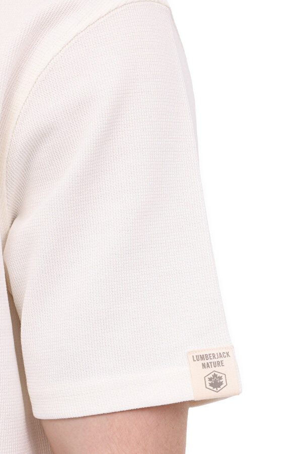 Lumberjack M-BSC C NECK BS60 4FX ECRU Man Sleeve T-Sh