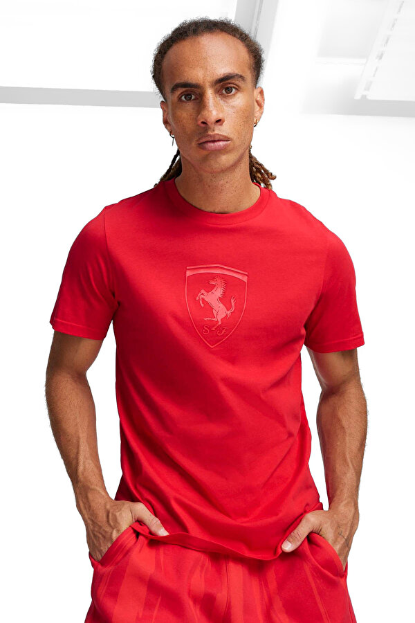 Puma Ferrari Race Big Shield Красный Мужчина Футболка