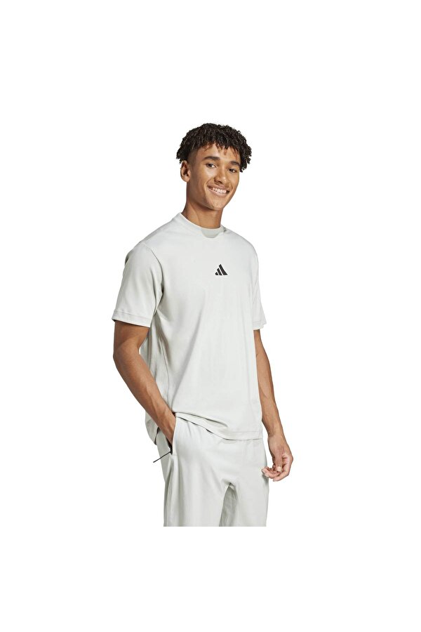 adidas Ce Upf Erkek Gri Yuvarlak Yaka Tişört