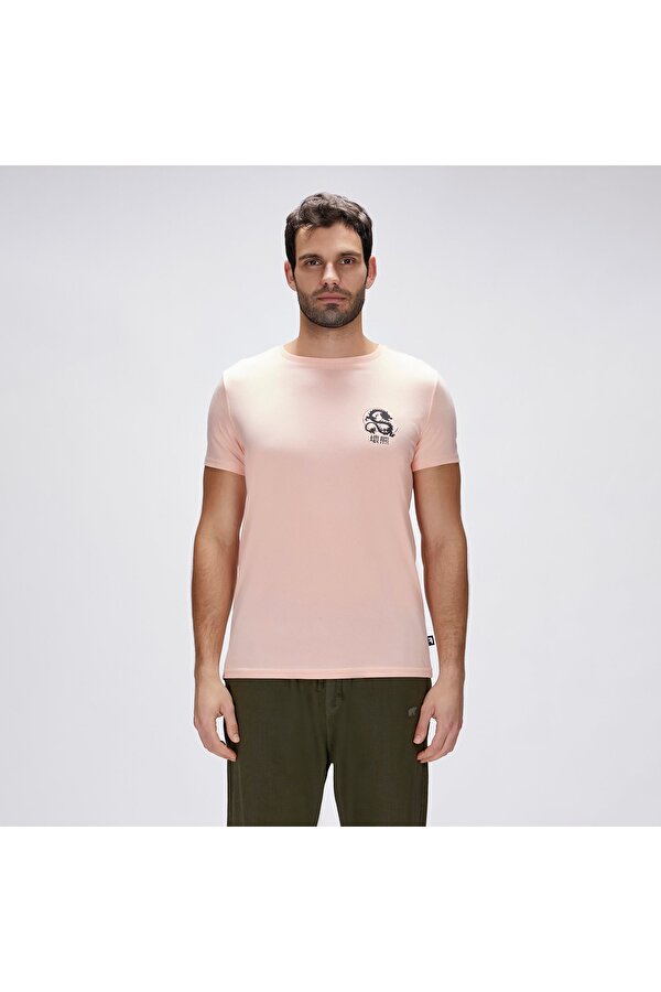 Bad Bear Draco Erkek Pembe Yuvarlak Yaka Tişört