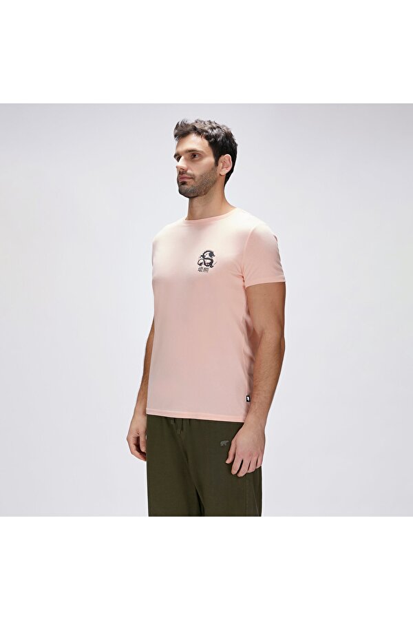 Bad Bear Draco Erkek Pembe Yuvarlak Yaka Tişört