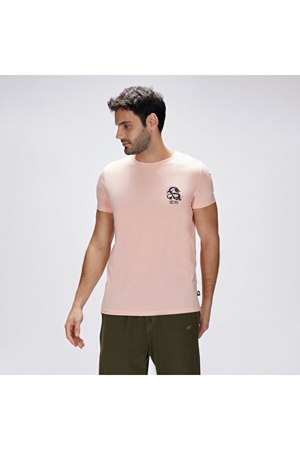 Bad Bear Draco Erkek Pembe Yuvarlak Yaka Tişört