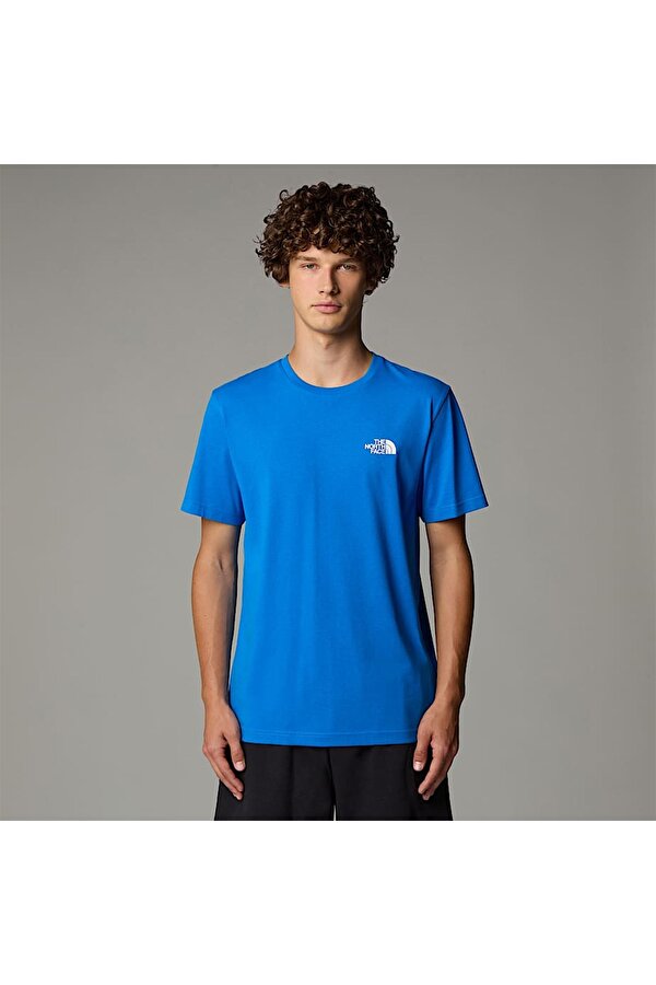 The North Face Simple Dome Erkek Mavi Yuvarlak Yaka Tişört