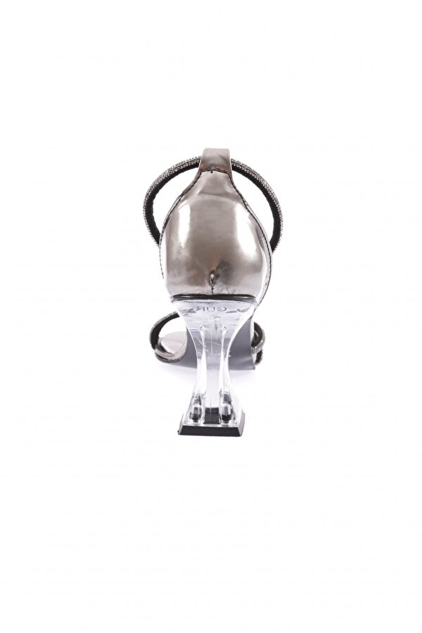 DGN Bar-05-23Y Kadin Silver Taşli Bantli Kadeh Topuklu Ayakkabi