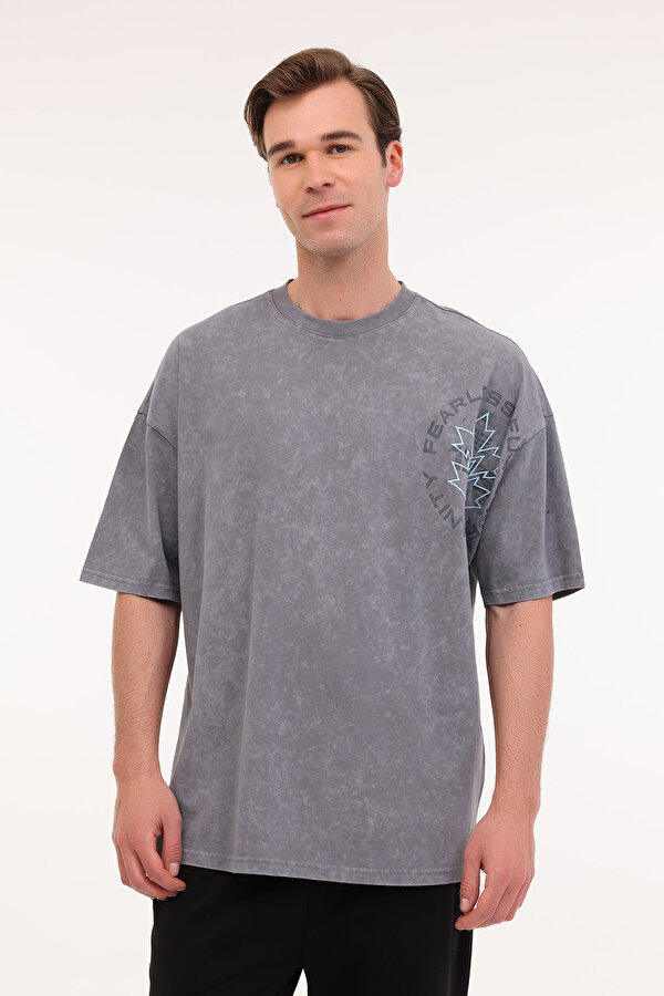 Lumberjack ML LEVI 12FL-08 5FX A ANTRASIT Erkek Kısa Kol T-Shirt