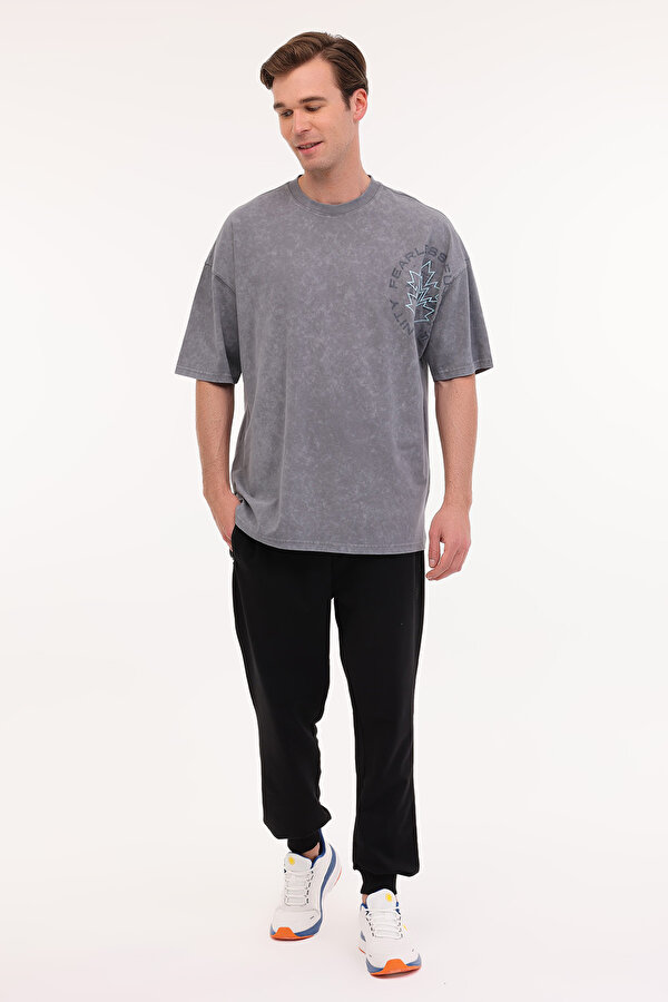 Lumberjack ML LEVI 12FL-08 5FX A ANTRASIT Erkek Kısa Kol T-Shirt