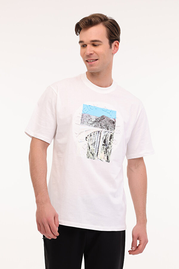 Lumberjack ML VITO 11URB4006 5FX Beyaz Erkek Kısa Kol T-Shirt