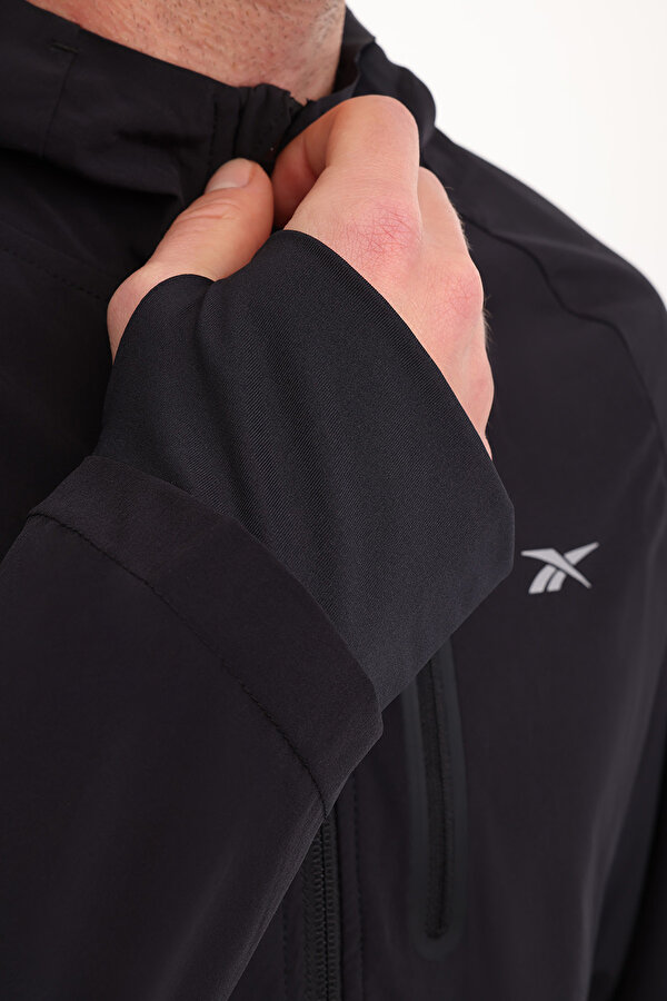 Reebok Erling Running Jacket Черный Мужчина Куртка Ветровка