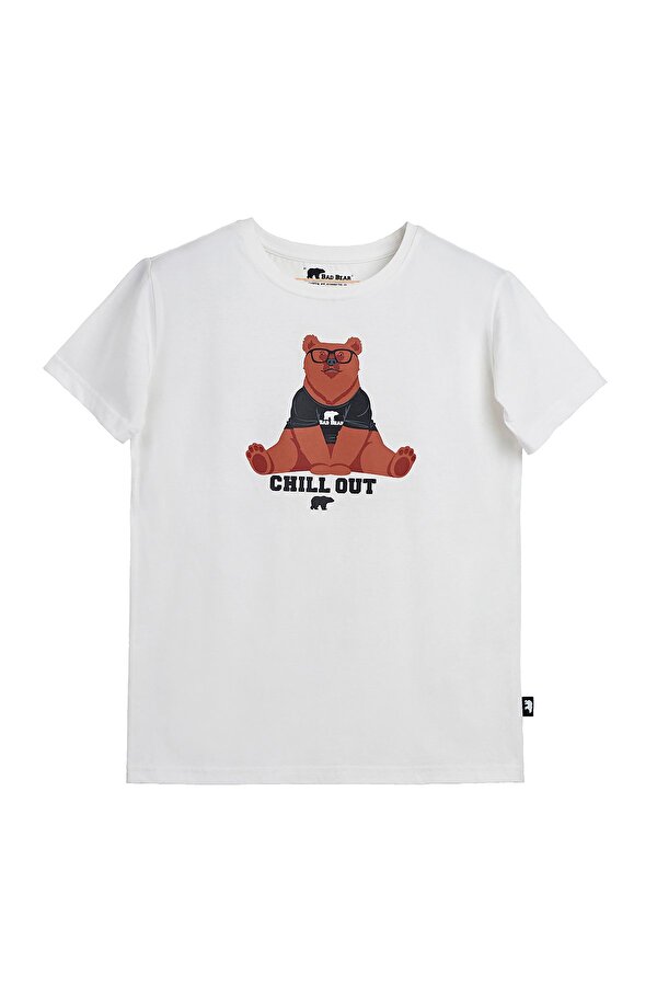 Bad Bear Caleb Beyaz Baskılı Çocuk Tişört