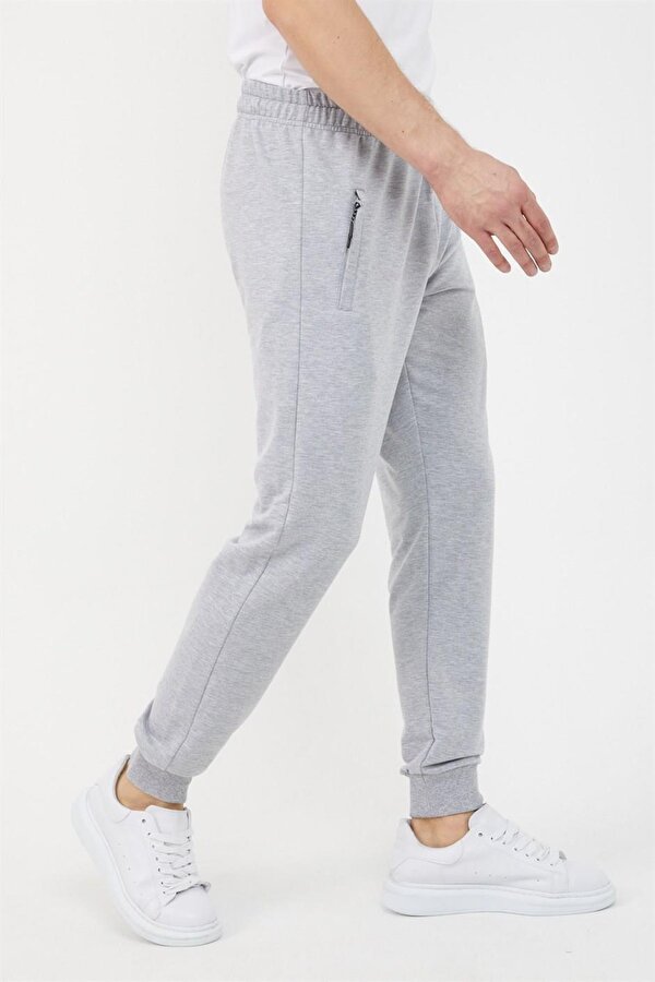 mmetalic Gri Erkek Paça Ribanalı Cep Fermuar Detaylı Eşofman Altı MTLCE08