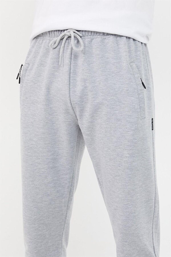 mmetalic Gri Erkek Paça Ribanalı Cep Fermuar Detaylı Eşofman Altı MTLCE08