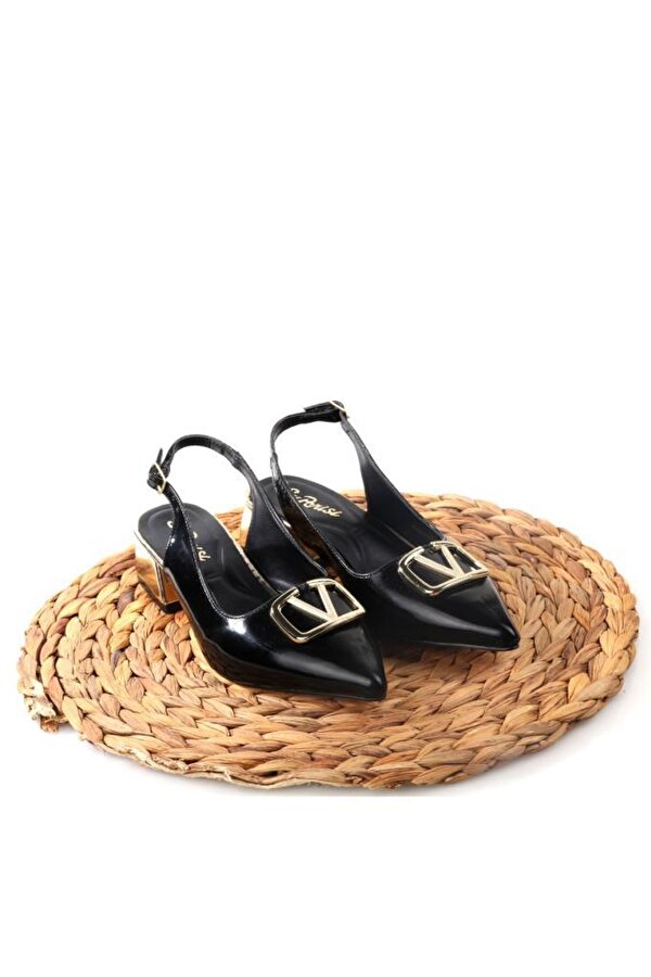 Papuçcity Sprs 02828 4 Cm Topuklu Kadın Arkası Açık Stiletto Ayakkabı