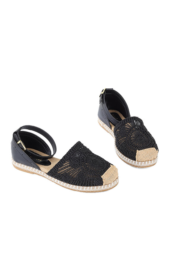 Vojo Hasır Örgü Rahat Ayarlanabilir Günlük Kadın Sandalet