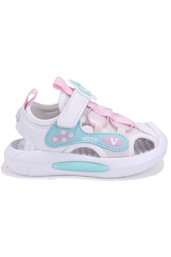 VICCO 332P25Y221 Rocket Beyaz Ortopedik Günlük Işıklı Kız Çocuk Spor Sandalet