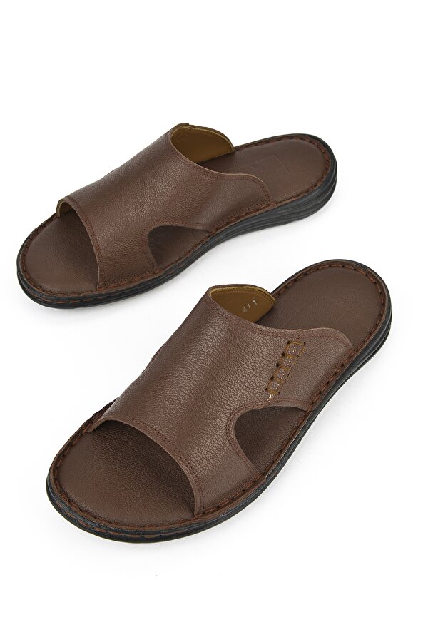 Ziya Erkek Hakiki Deri Konfor Terlik 1511052Z0321 Kahve