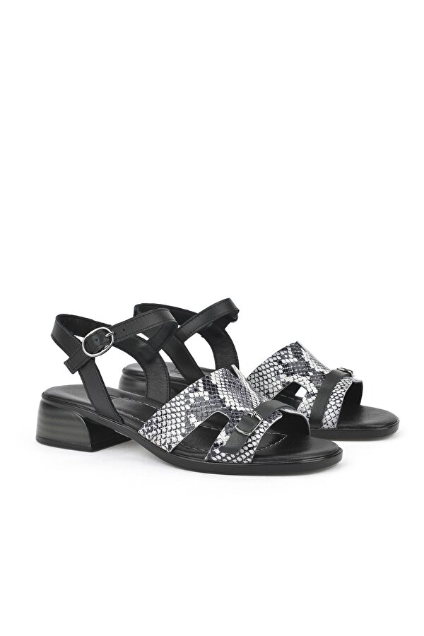 Ziya Kadın Hakiki Deri Topuklu Sandalet 1511032Z10209 Siyah