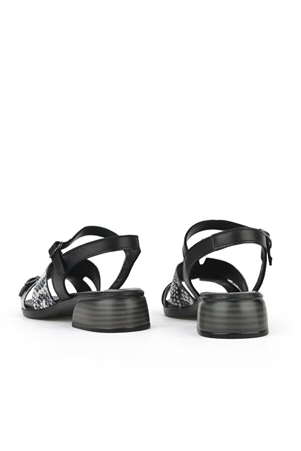 Ziya Kadın Hakiki Deri Topuklu Sandalet 1511032Z10209 Siyah