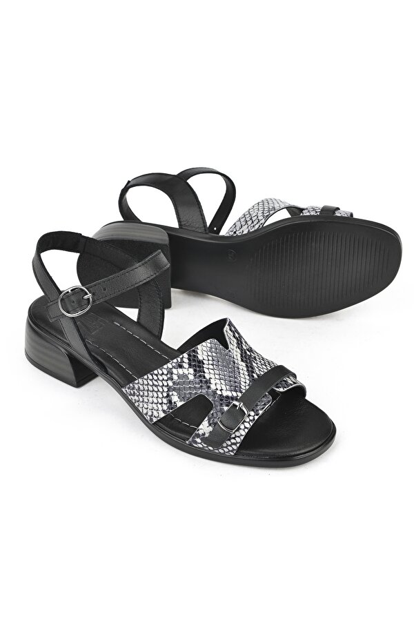 Ziya Kadın Hakiki Deri Topuklu Sandalet 1511032Z10209 Siyah