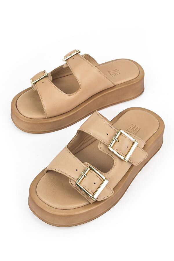 Ziya Kadın Hakiki Deri Terlik 1511032Z5009 Nude