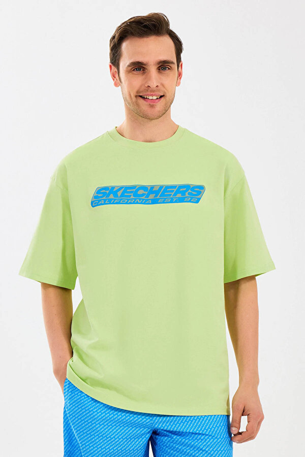 Skechers M Heavyweight Graphic Tee Yeşil Erkek Kısa Kol T-Shirt