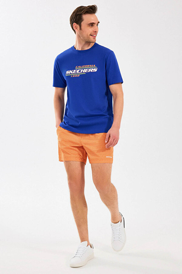 Skechers M Lightweight Graphic Tee Mavi Erkek Kısa Kol T-Shirt