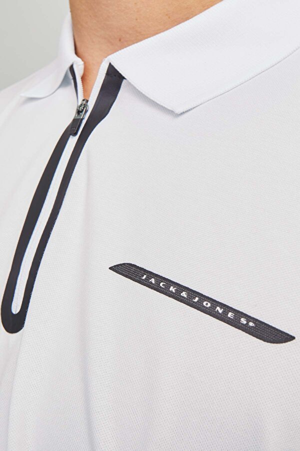 Jack & Jones JCOFUSION PIQUE POLO SS S Beyaz Erkek Kısa Kol T-Shirt