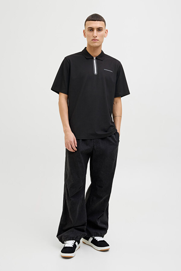 Jack & Jones JCOFUSION PIQUE POLO SS S Siyah Erkek Kısa Kol T-Shirt