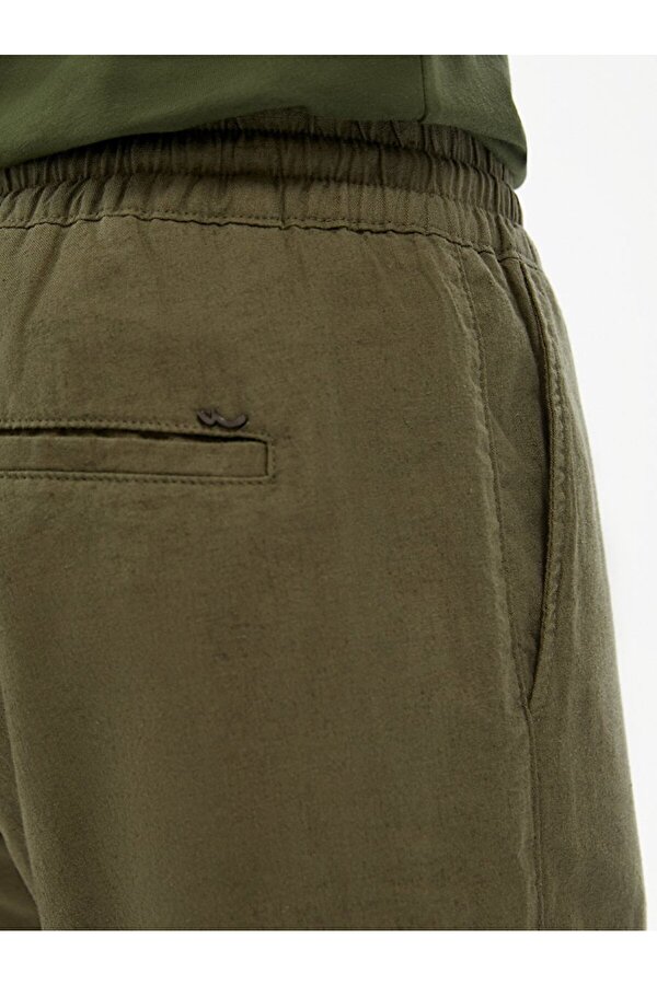 LTB Düz Paça Keten Görünümlü Jogger Yeşil Pantolon