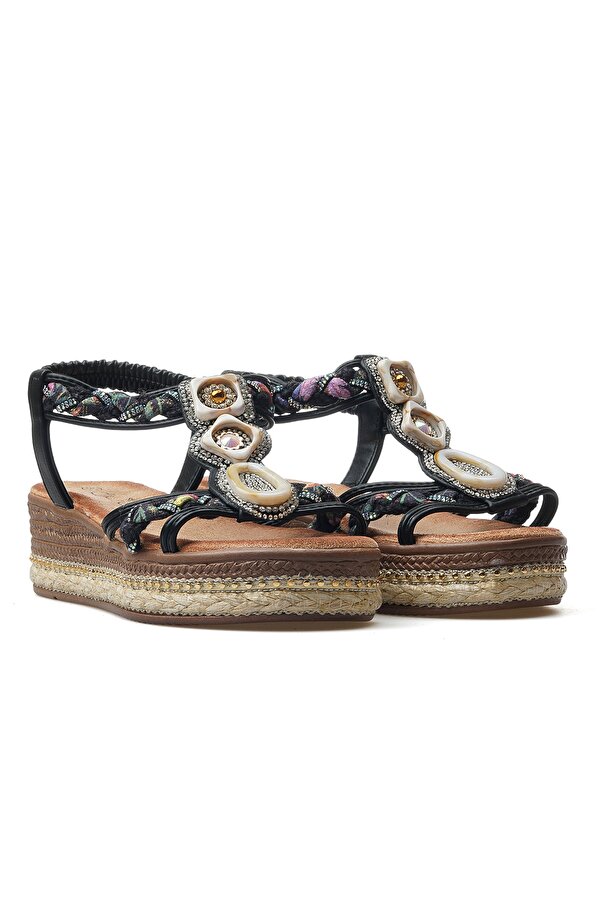 Guja Kadın Taş Detaylı Günlük Sandalet 25y 25y171 Z Siyah