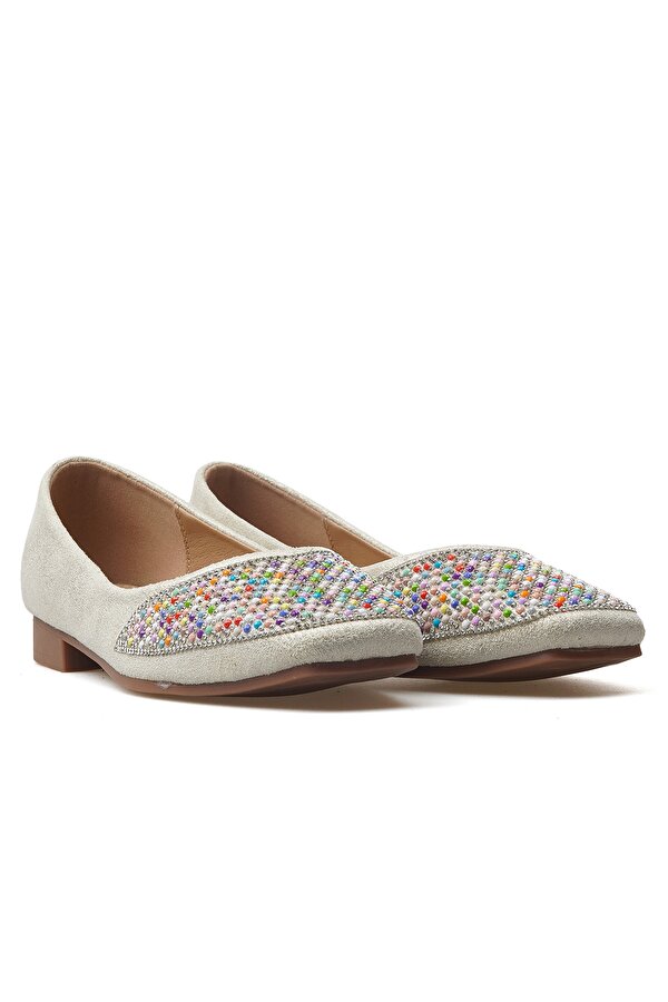 Guja Kadın Taş Detaylı Günlük Babet Ayakkbı 25y 25y179-3 Z Bej