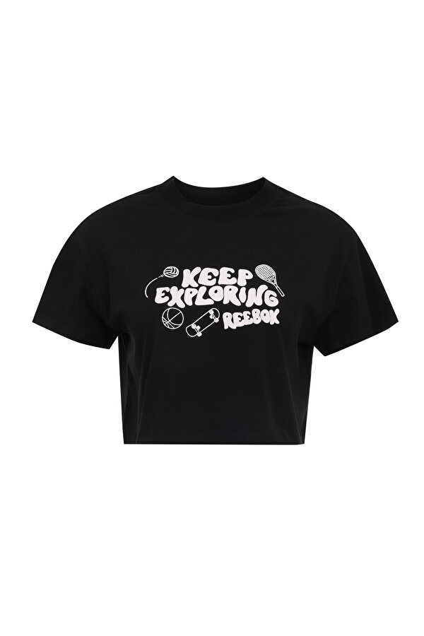 Reebok CHECK CROP TEE Siyah Kadın Kısa Kol T-Shirt
