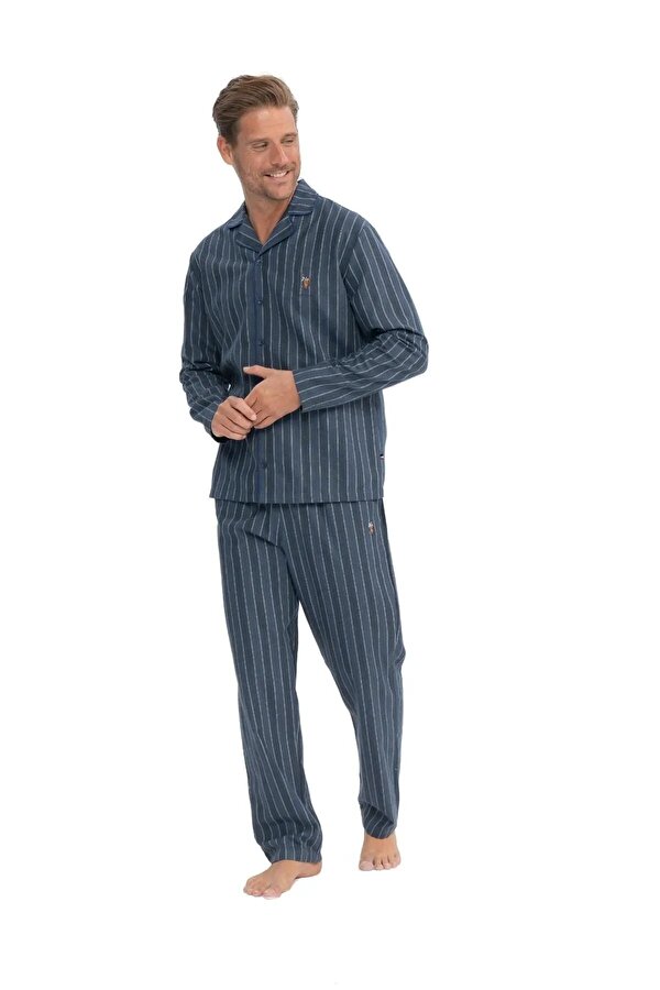 U.S. Polo Assn. Erkek Boydan Patlı Gömlek Pijama Takımı