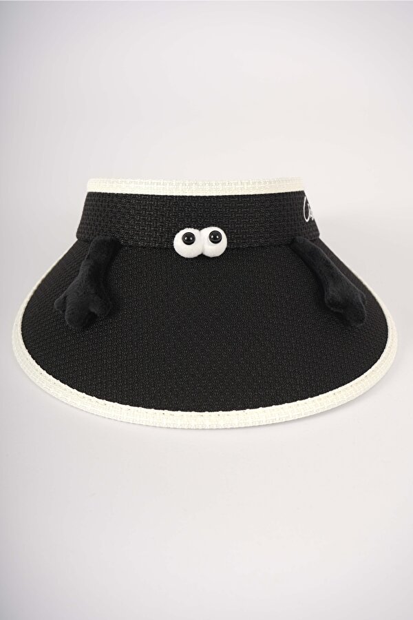 Miniko Kids KİTTİ KIZ ÇOCUK AYARLANABİLİR HASIR VİZÖR ŞAPKA