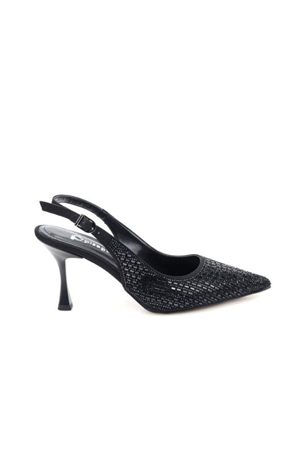 PİSAGOR Pisagor Ps-31971 8 Cm Topuklu Kadın Taşlı Arkası Açık Stiletto Abiye Ayakkabı