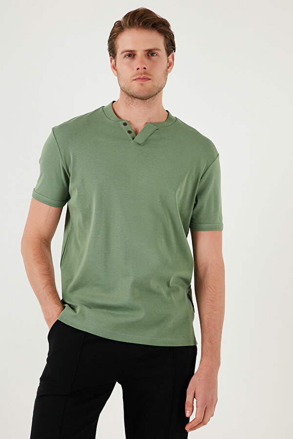 Buratti Erkek T Shirt 5902122S3 Elma Yeşili-Vişne-Açık Haki