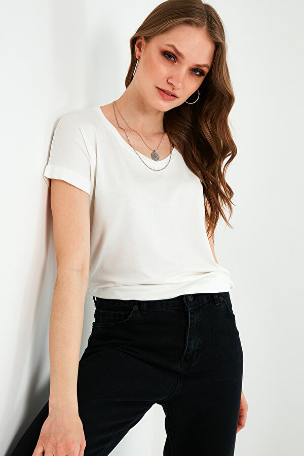 Lela Bayan Bluz 5862000S2 EKRU-BEBE MAVİ