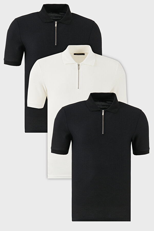 Buratti Erkek Polo Yaka T Shirt 5902434S3 Siyah-Siyah-Ekru